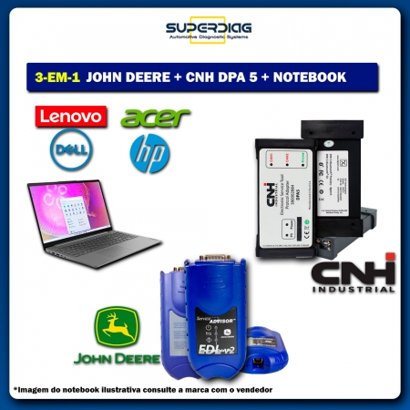 2-IN-1 CNH DPA 5 & JOHN DEERE (EDL) FULL SYSTEM ( NOOTBOOK INCLUSO ) KIT COMPLETO 